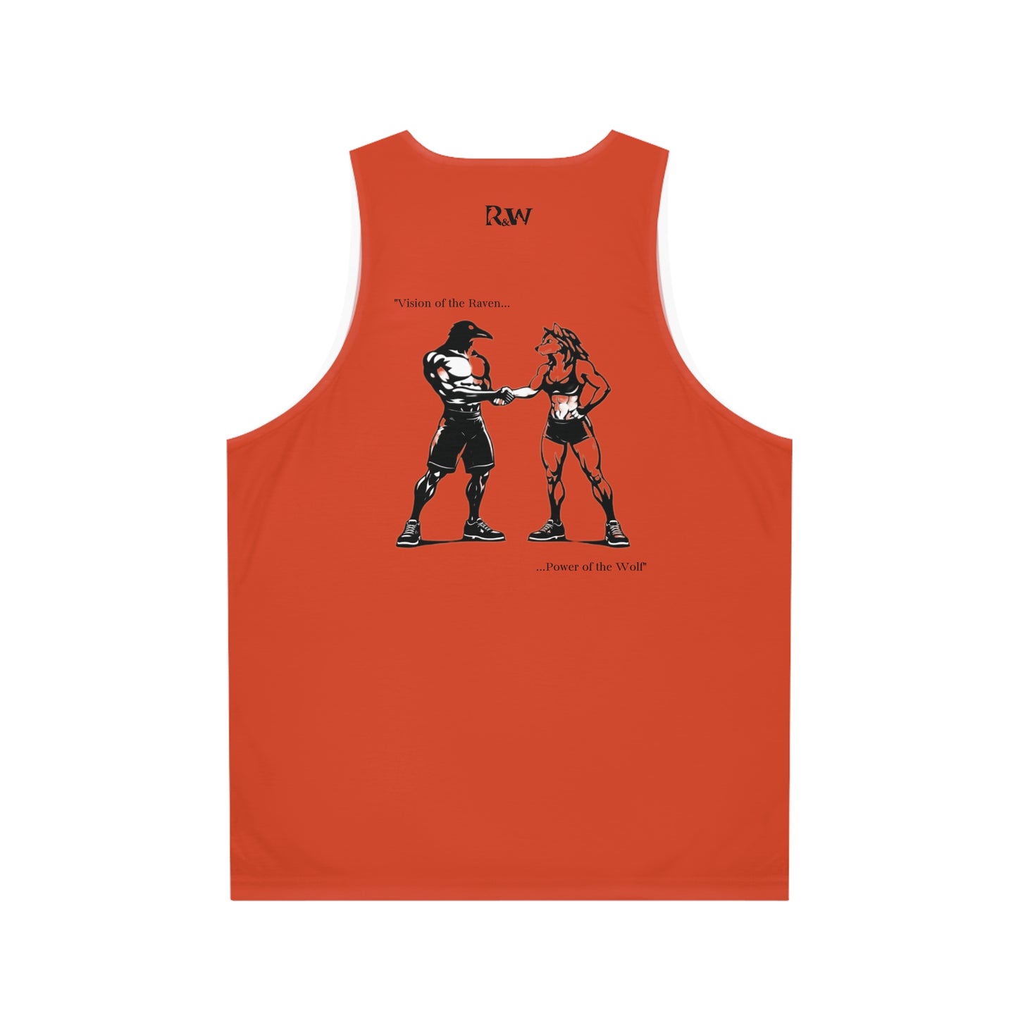 R&W Athletics "Origin Story" Comic-Style Fitness Tank Top — Rojo Rugiente