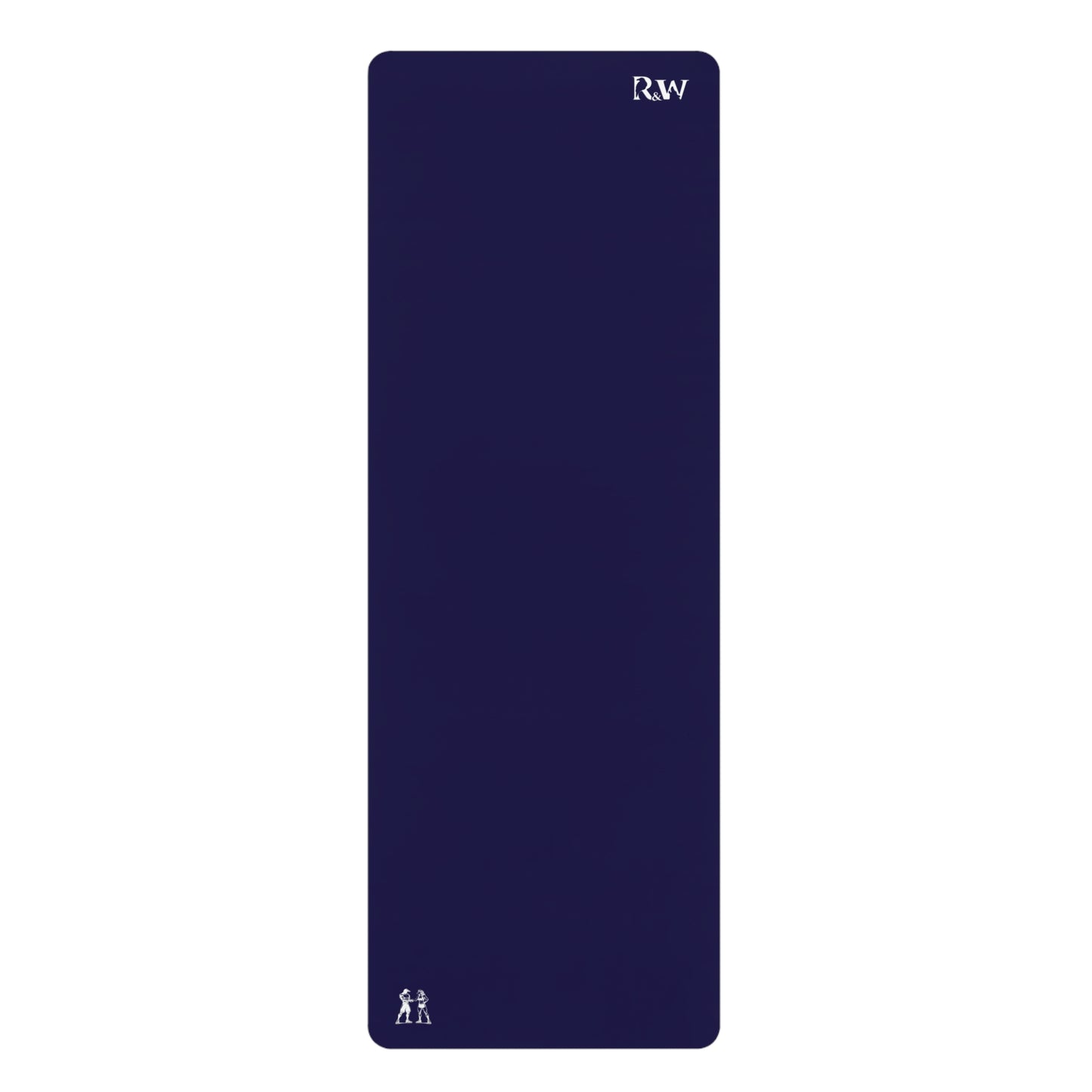 Rubber Yoga Mat — Minimal Noble Navy Monogram Yoga Mat