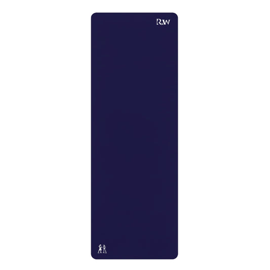 Rubber Yoga Mat — Minimal Noble Navy Monogram Yoga Mat