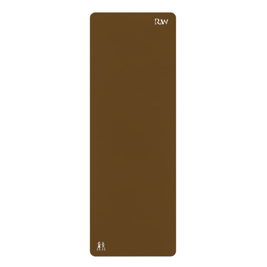 Rubber Yoga Mat — Minimal Maduro Marrón Monogram Yoga Mat