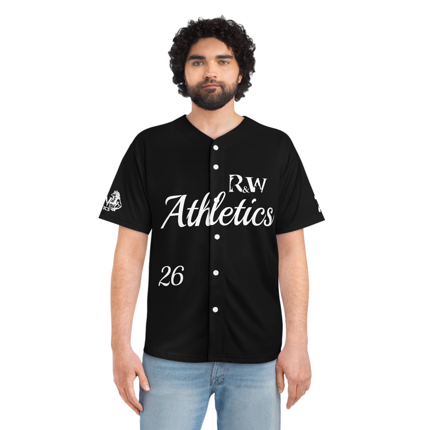 R&W Athletics Men's "Opening Day" Baseball Jersey — Asphalt Black