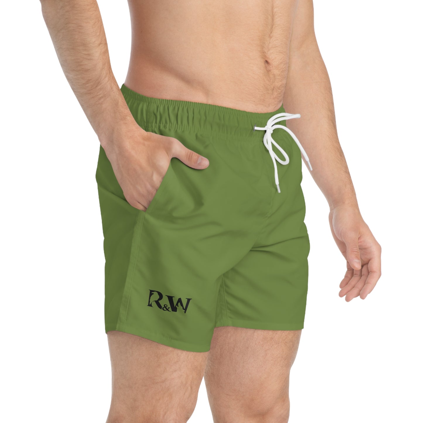 Mens Minimal Logo Swim Trunks — Tomillo Tranquilo