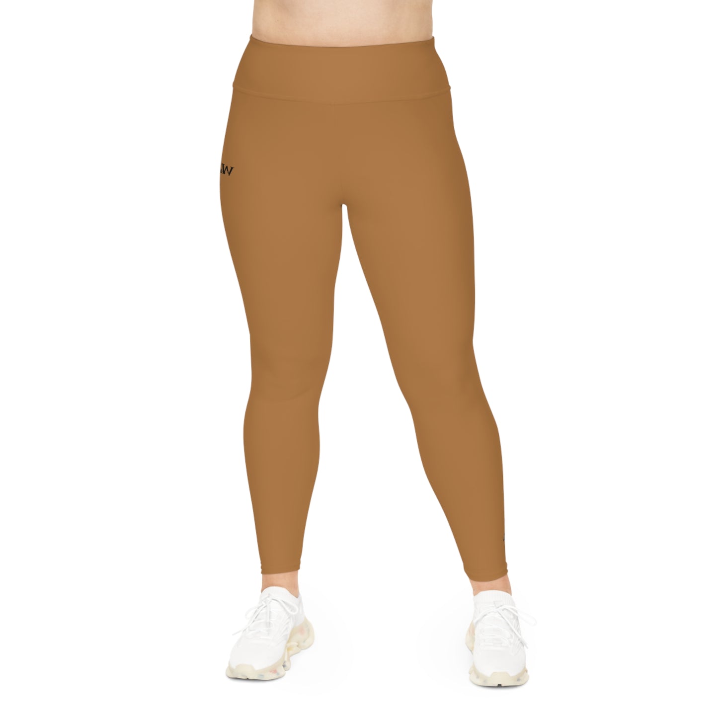 R&W Women's Plus Size Leggings — Minimalist Logo Cuero Cómodo