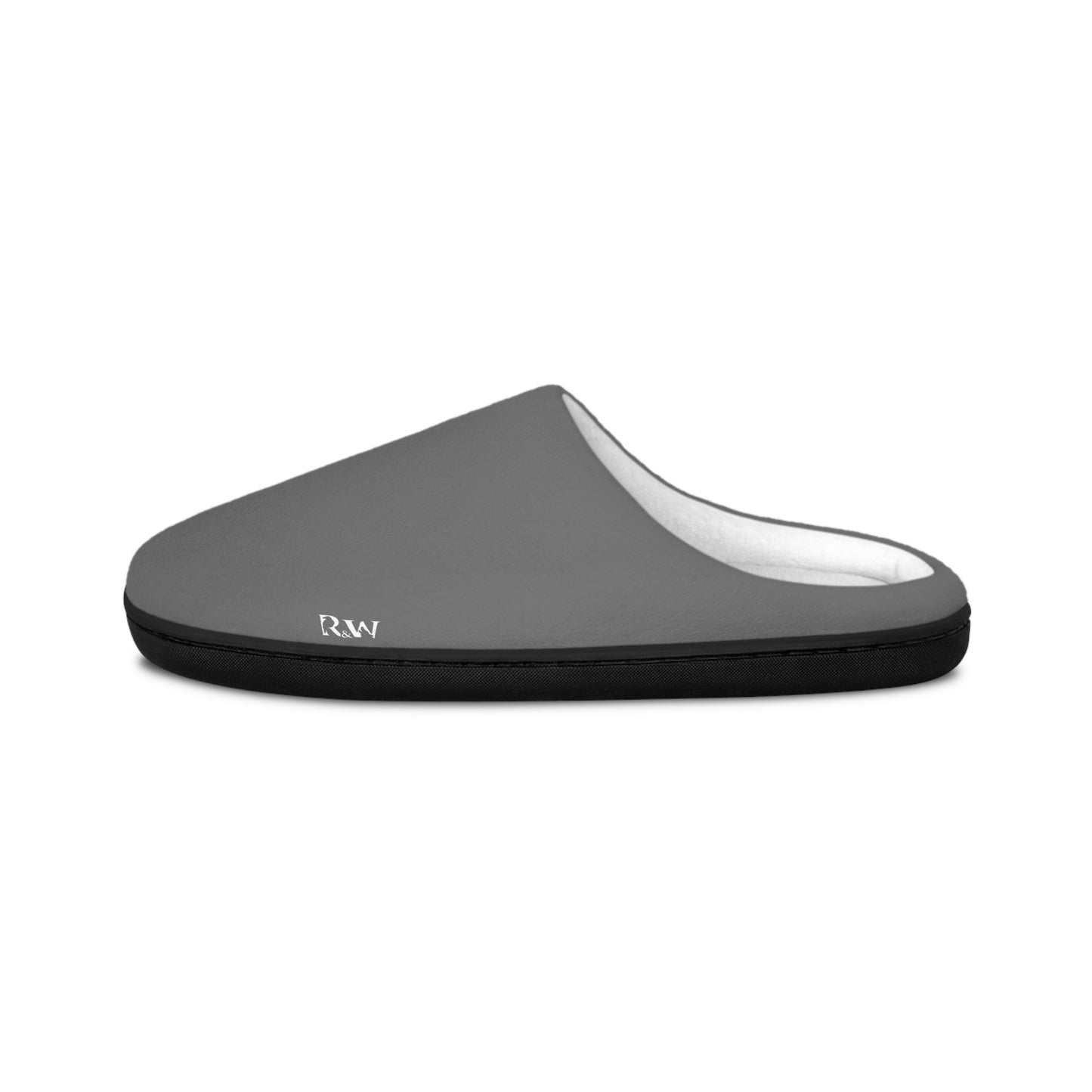 Indoor Slippers — Asphalt Grey Small Logo Cozy House Shoes for Women