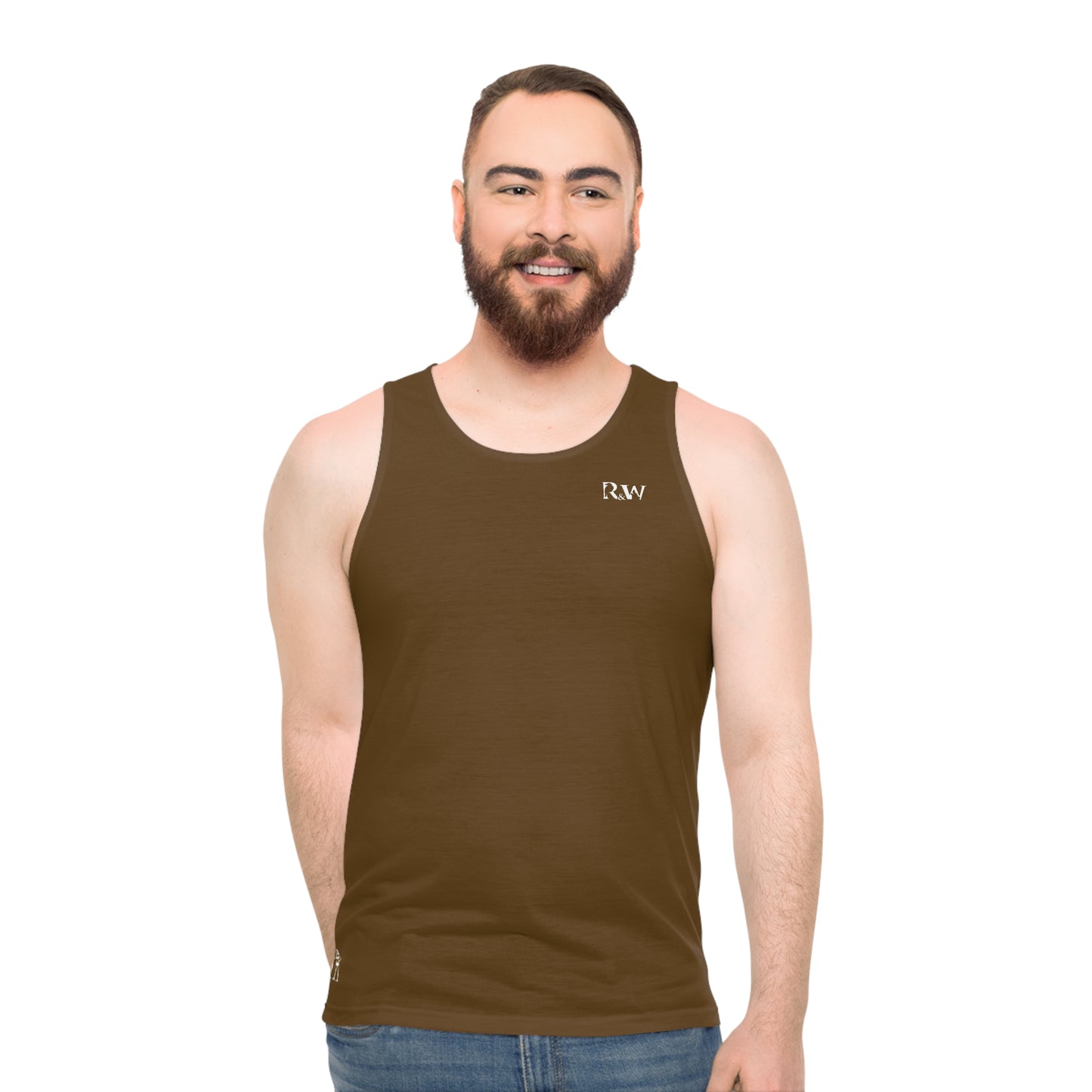 R&W Athletics Unisex Minimalist Tank Top — Maduro Marrón
