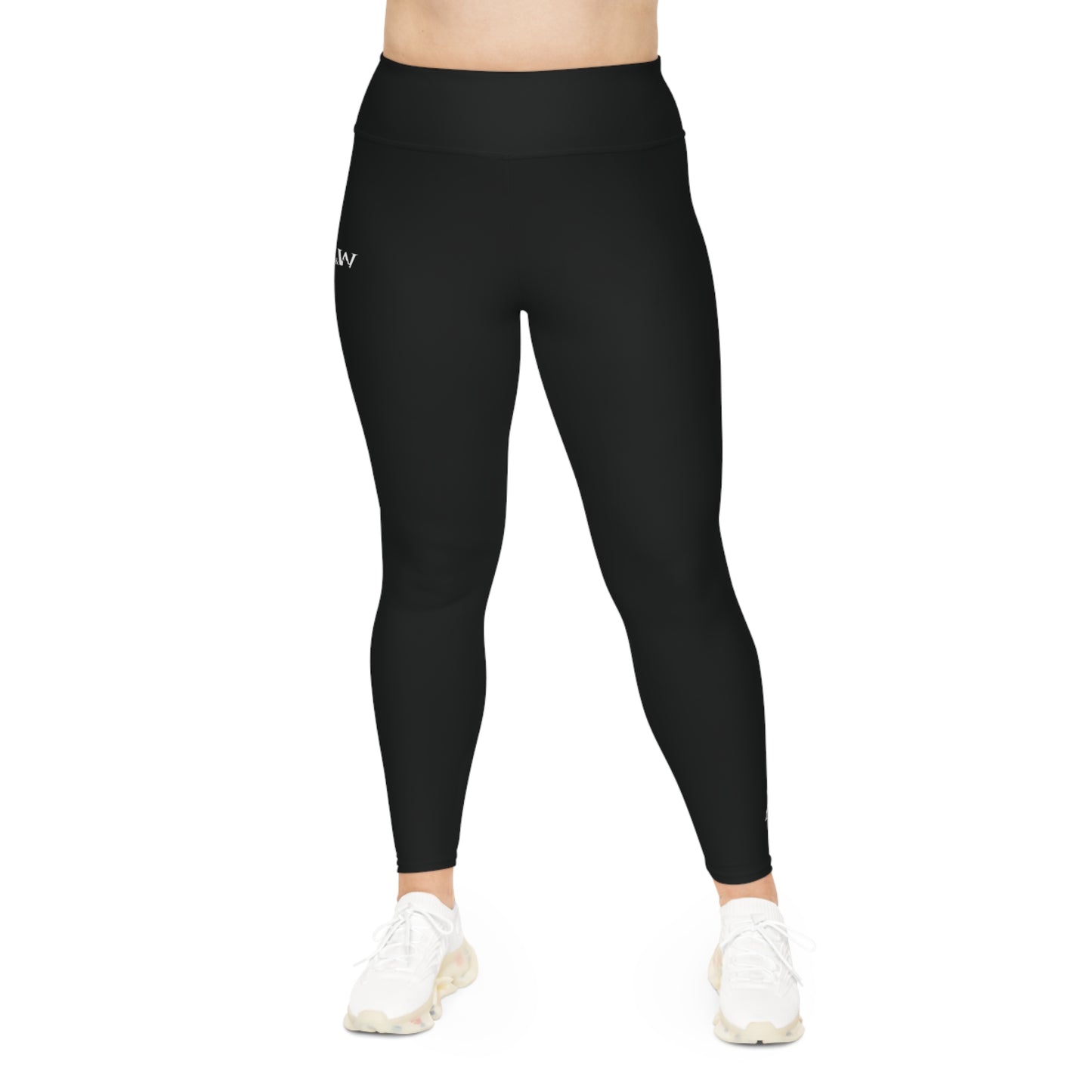 R&W Women's Plus Size Leggings — Minimalist Logo Tarmac Black