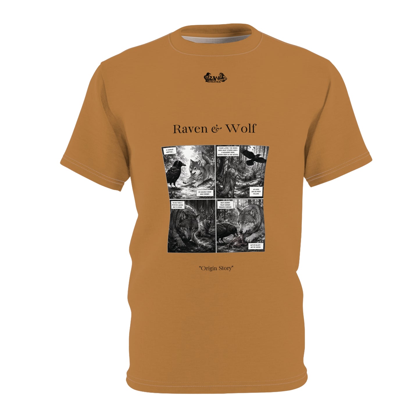 Raven & Wolf "Origin Story" Graphic Tee — Cuero Cómodo Vintage Gothic Comic Panel T-Shirt