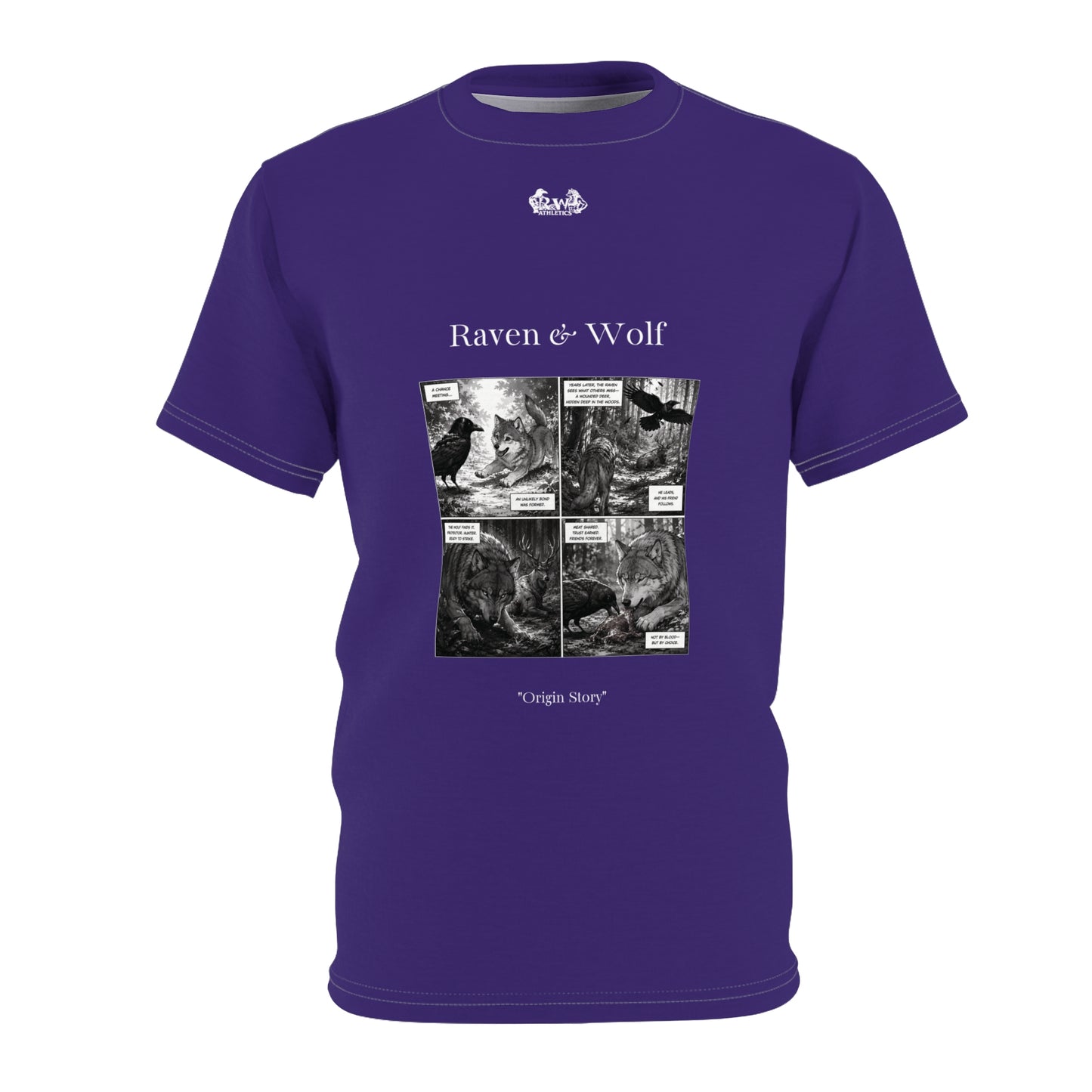 Raven & Wolf "Origin Story" Graphic Tee —Raven Vintage Gothic Comic Panel T-Shirt