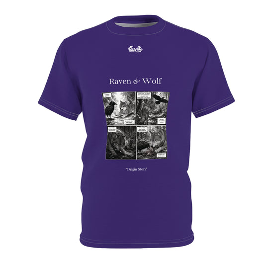 Raven & Wolf "Origin Story" Graphic Tee —Raven Vintage Gothic Comic Panel T-Shirt