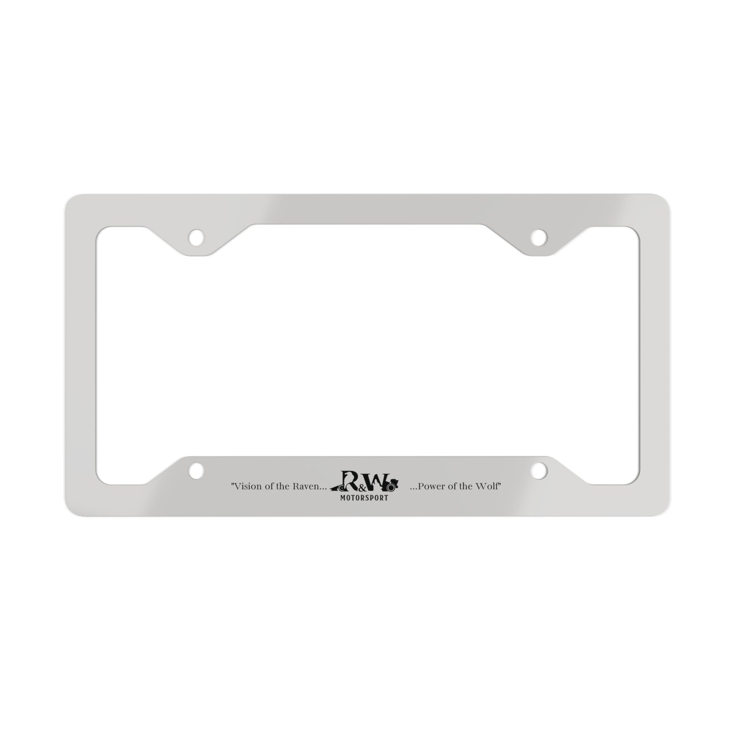 R&W Motorsport License Plate Frame — (Wolf Grey Finish)