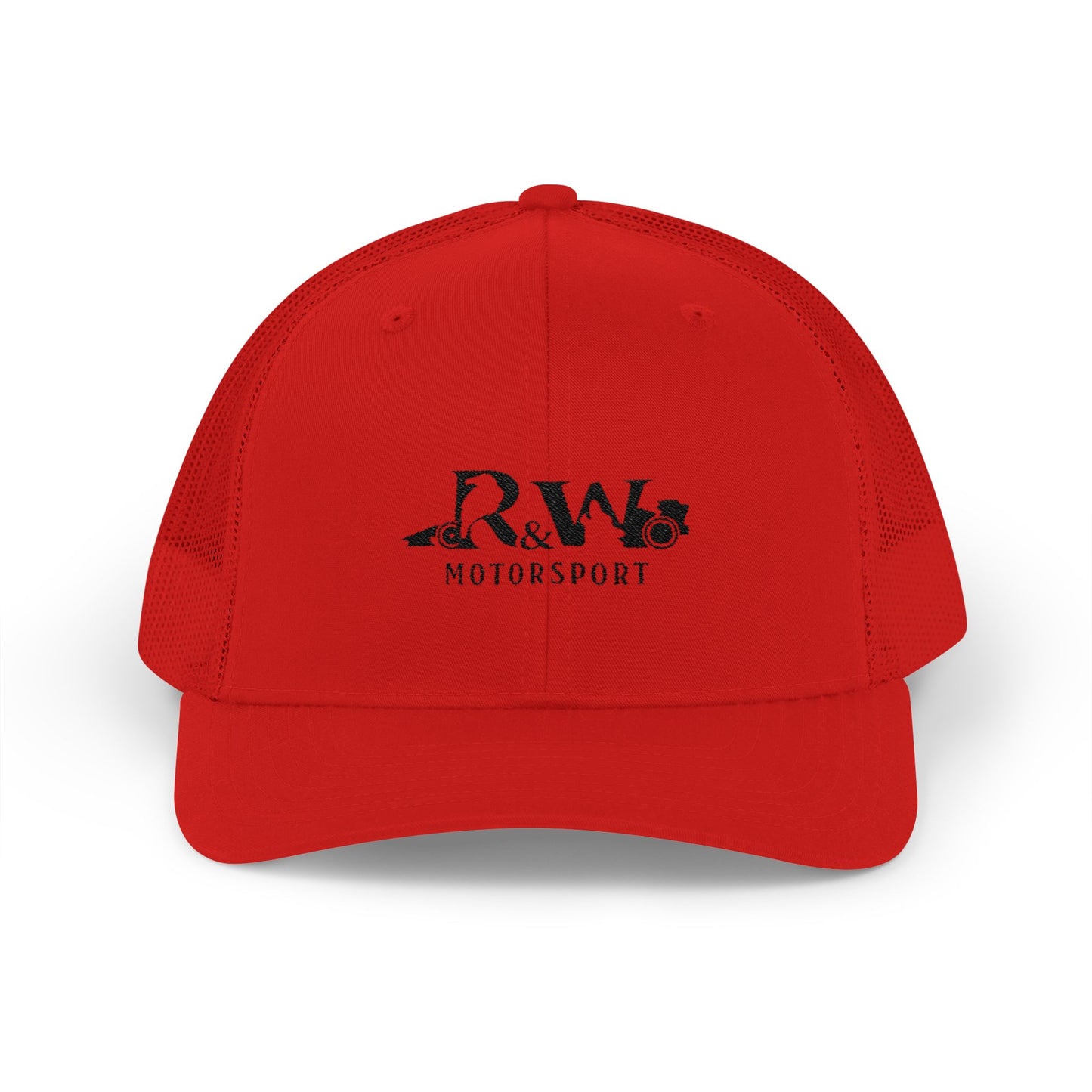R&W Motorsport Embroidered Mesh Trucker Cap — Vintage Snapback Mesh Hat