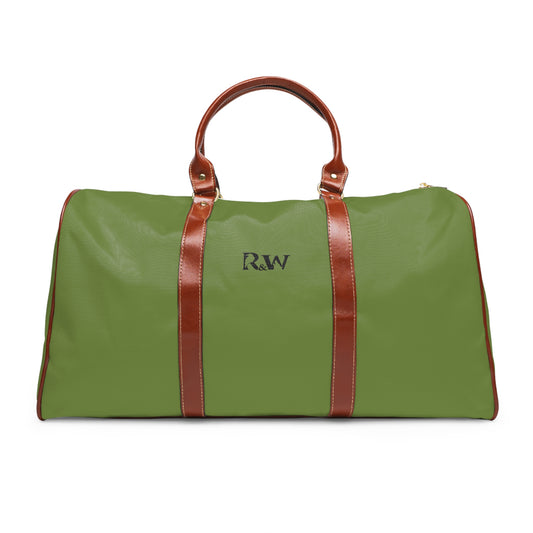 Monogram Waterproof Travel Duffle Bag – Tomillo Tranquilo with Brown Trim