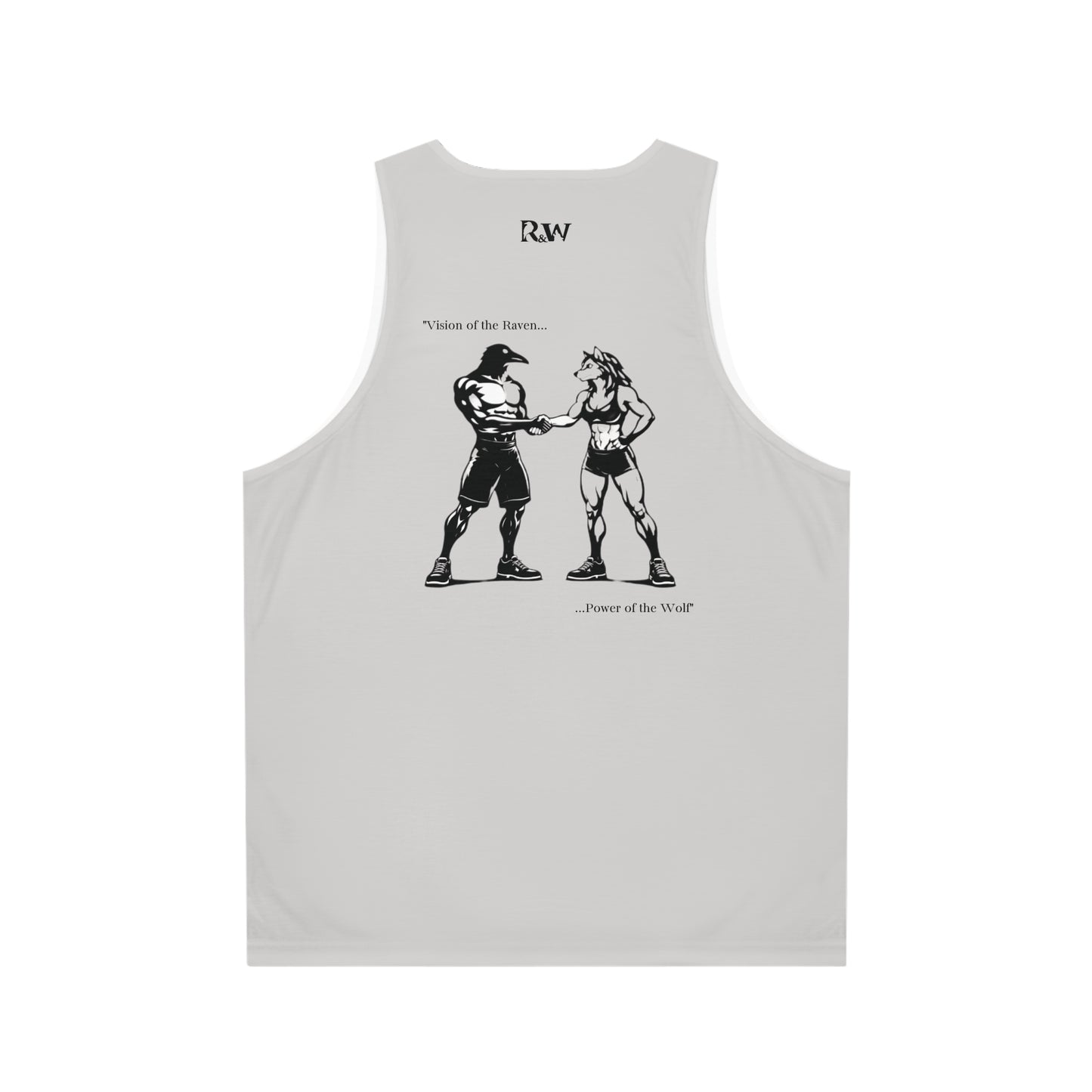 R&W Athletics "Origin Story" Comic-Style Fitness Tank Top — Wolf Grey
