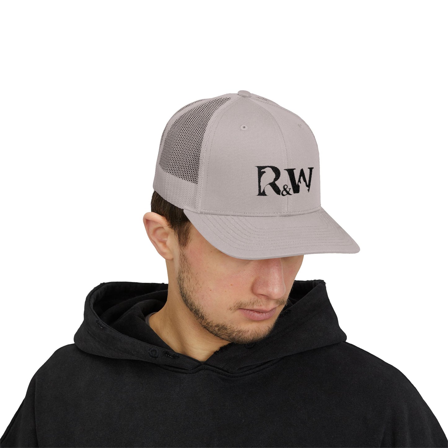 R&W Athletics Embroidered Mesh Trucker Cap — Vintage Snapback Mesh Hat
