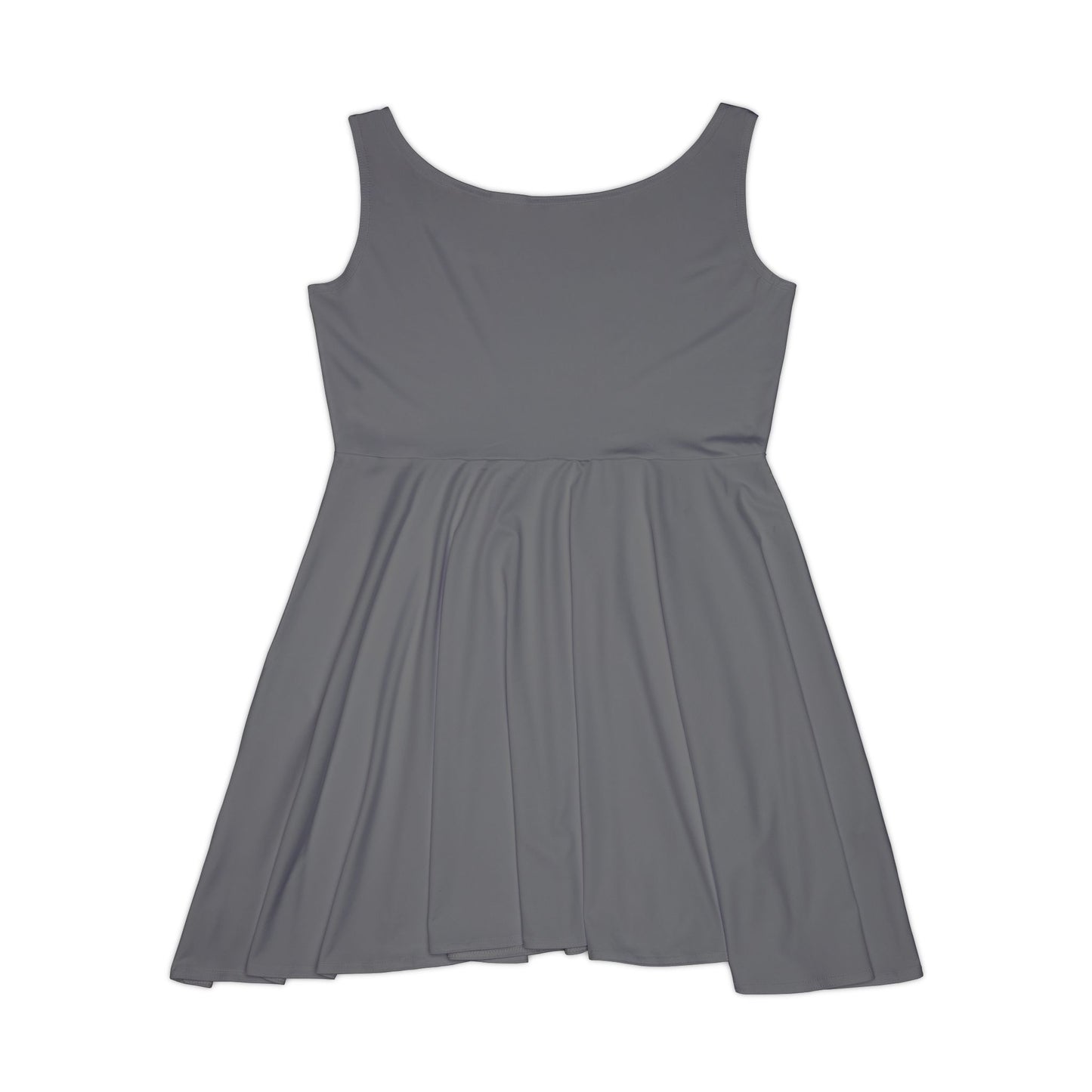 Asphalt Grey Women's Skater Dress — Classic Scoop Neck A-Line Summer Dress