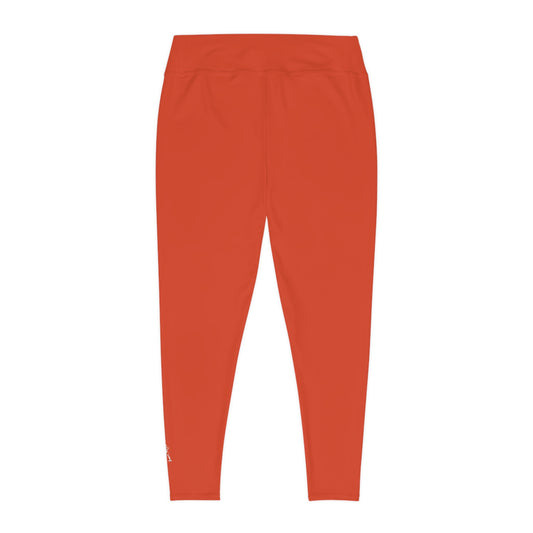 R&W Women's Plus Size Leggings — Minimalist Logo Rojo Rugiente II