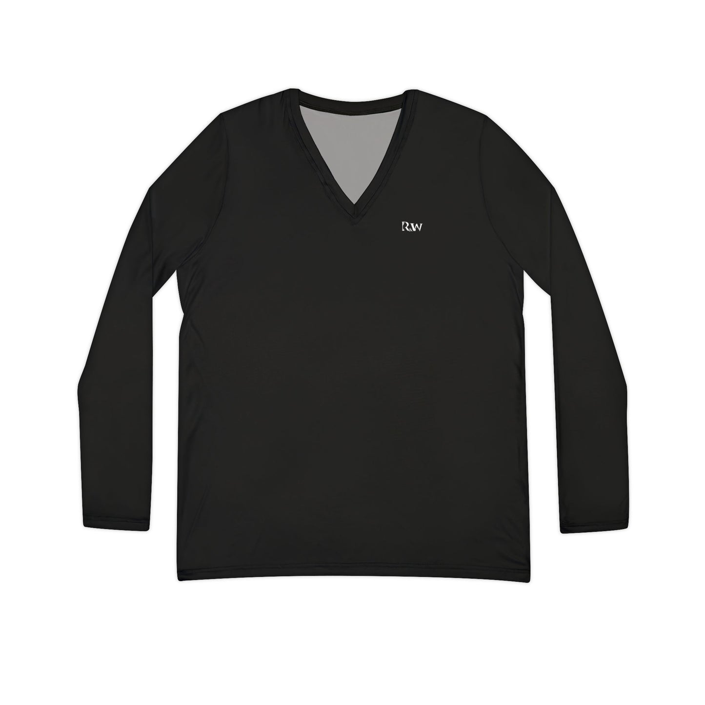 R&W Women's Minimalist V-Neck Long Sleeve Shirt - Tarmac Black