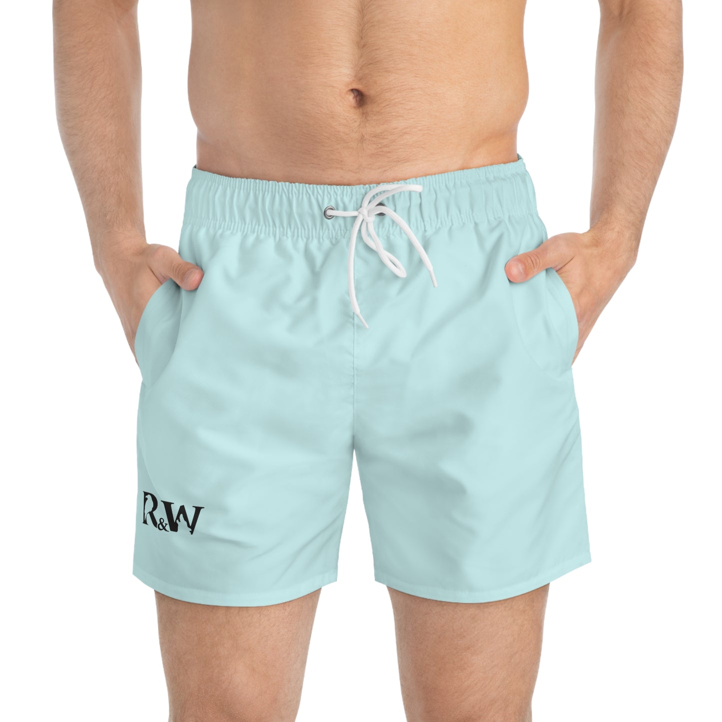 Mens Minimal Logo Swim Trunks — Horizon