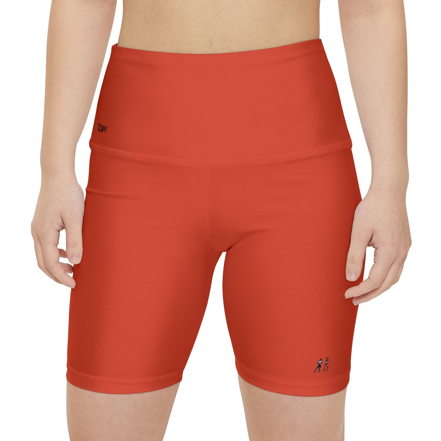 Women's Rojo Rugiente High-Waist Workout Shorts — Minimal Fitness Biker Shorts