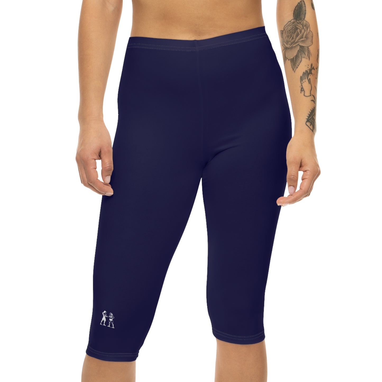 R&W Women's Capri Leggings — Minimalist Logo Noble Navy