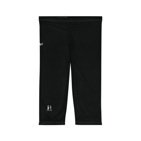 R&W Women's Capri Leggings — Minimalist Logo Tarmac Black