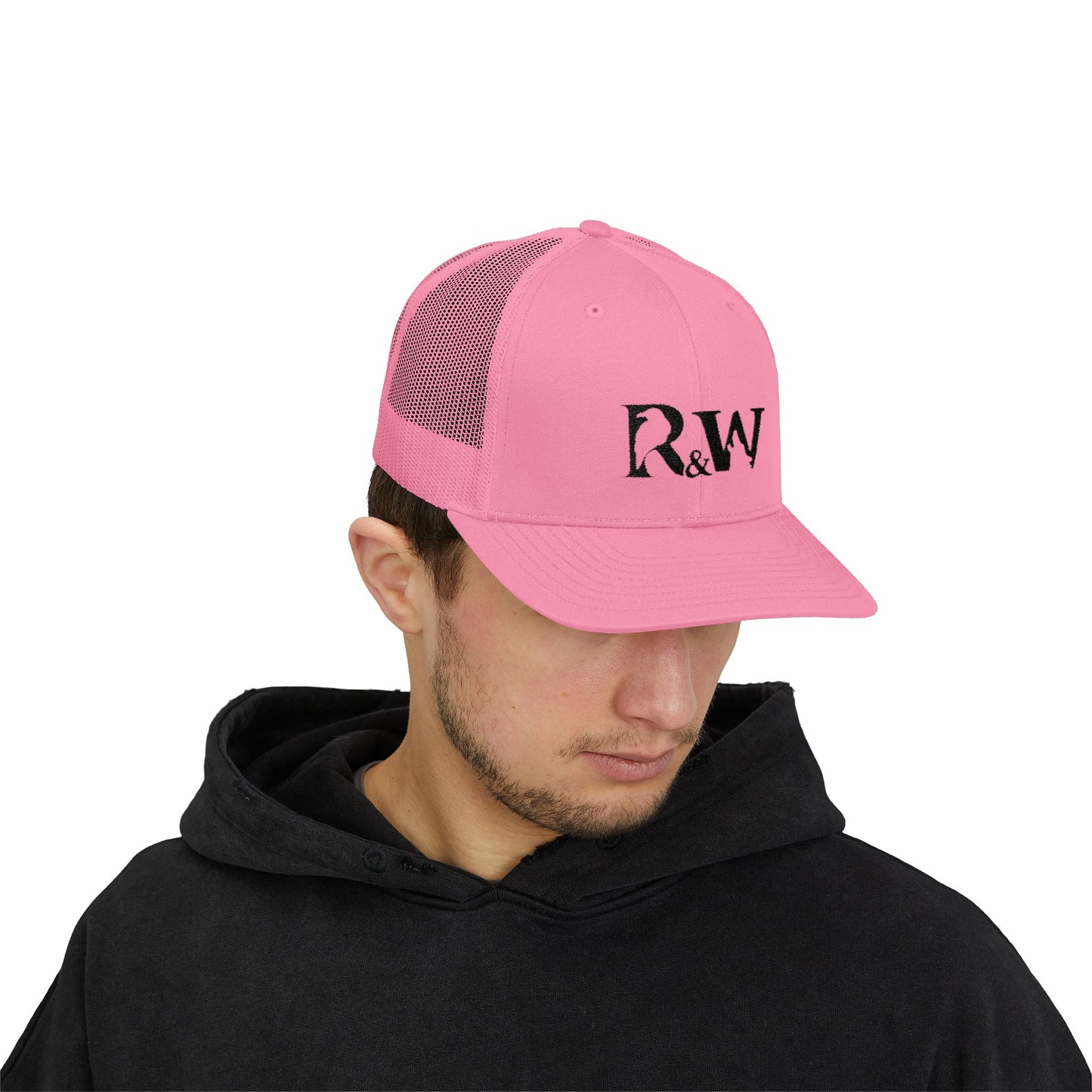 R&W Athletics Embroidered Mesh Trucker Cap — Vintage Snapback Mesh Hat