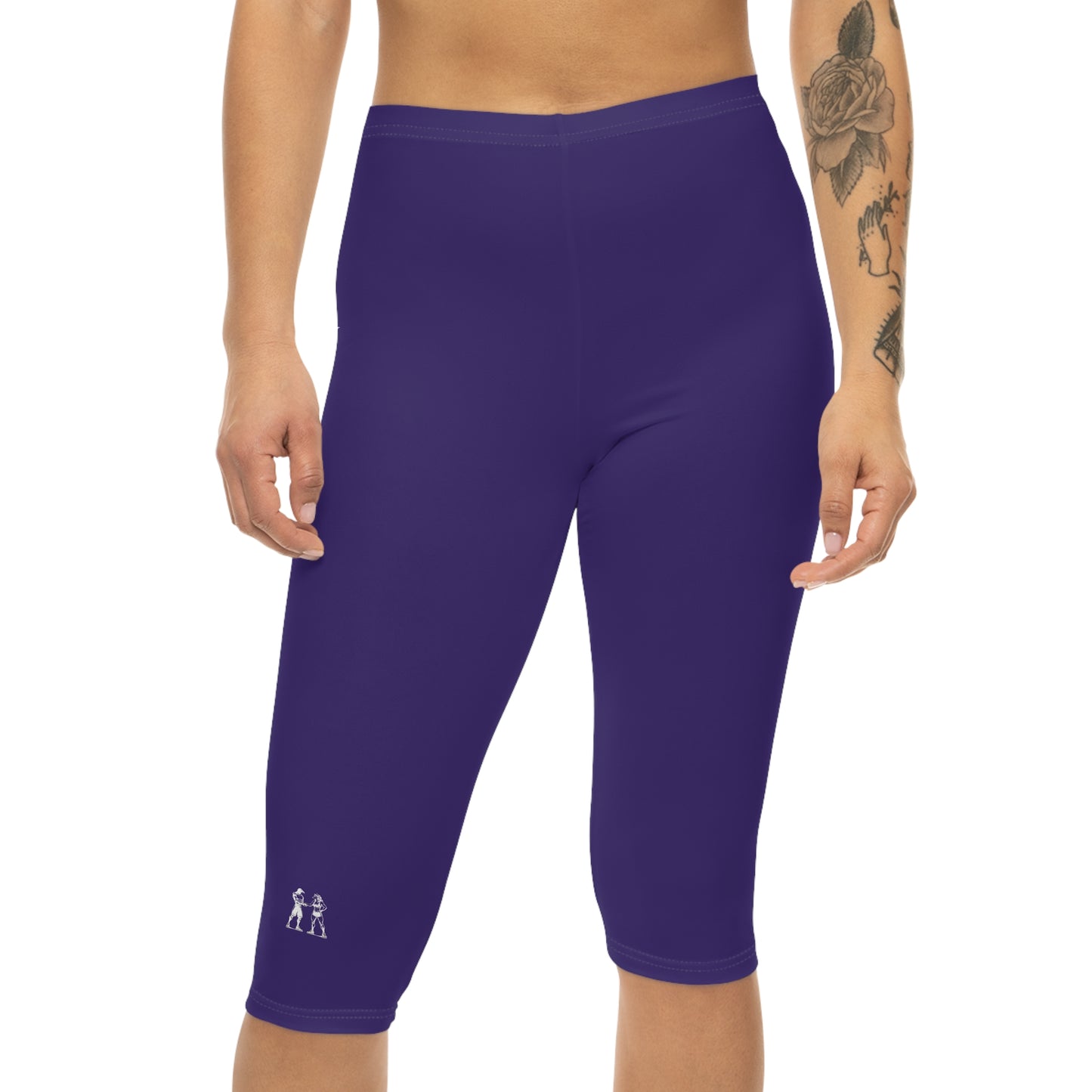 R&W Women's Capri Leggings — Minimalist Logo Raven