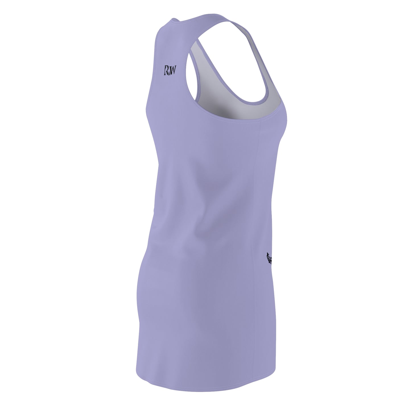 R&W Women's Racerback Dress (Amore II) — Minimalist Small Front & Back Logo Summer Dress