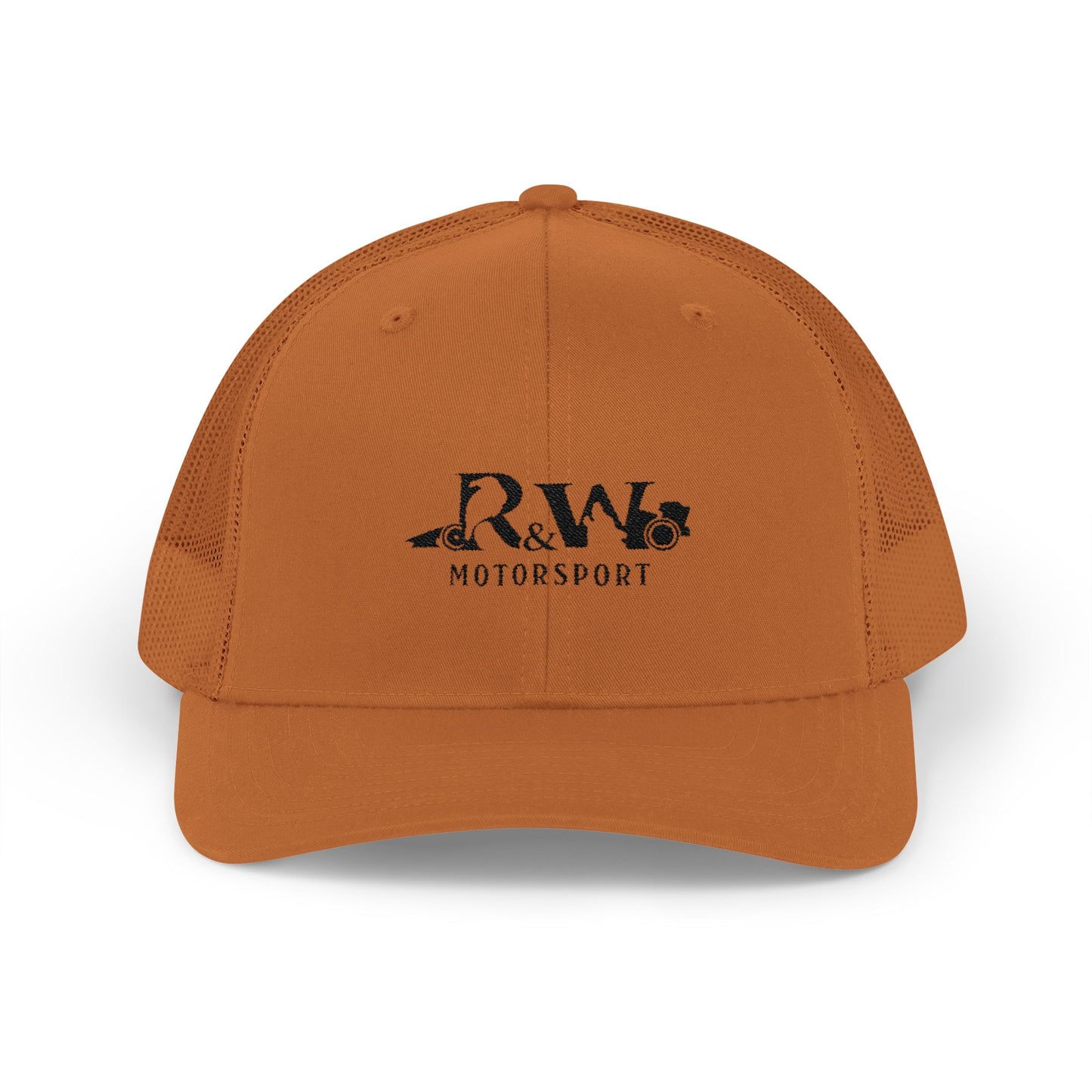 R&W Motorsport Embroidered Mesh Trucker Cap — Vintage Snapback Mesh Hat