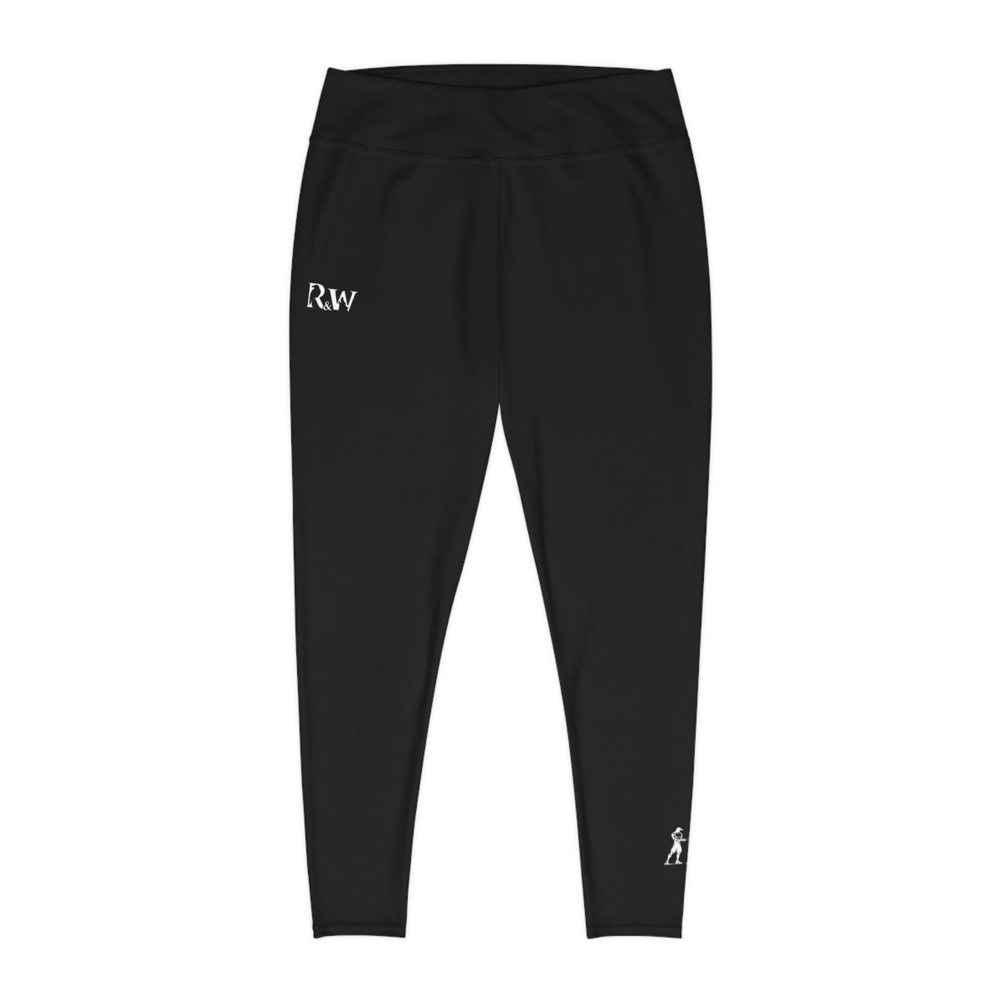 R&W Women's Plus Size Leggings — Minimalist Logo Tarmac Black