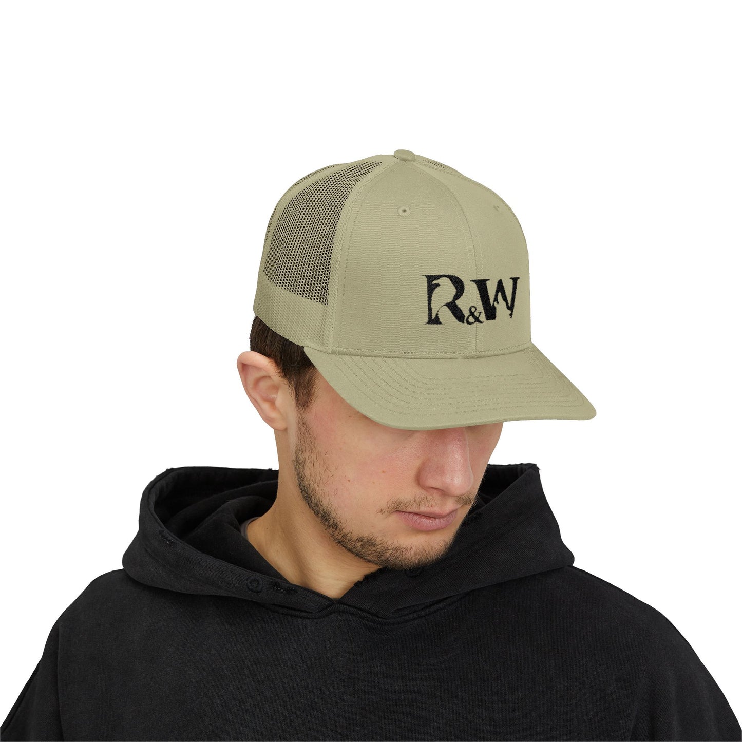 R&W Athletics Embroidered Mesh Trucker Cap — Vintage Snapback Mesh Hat