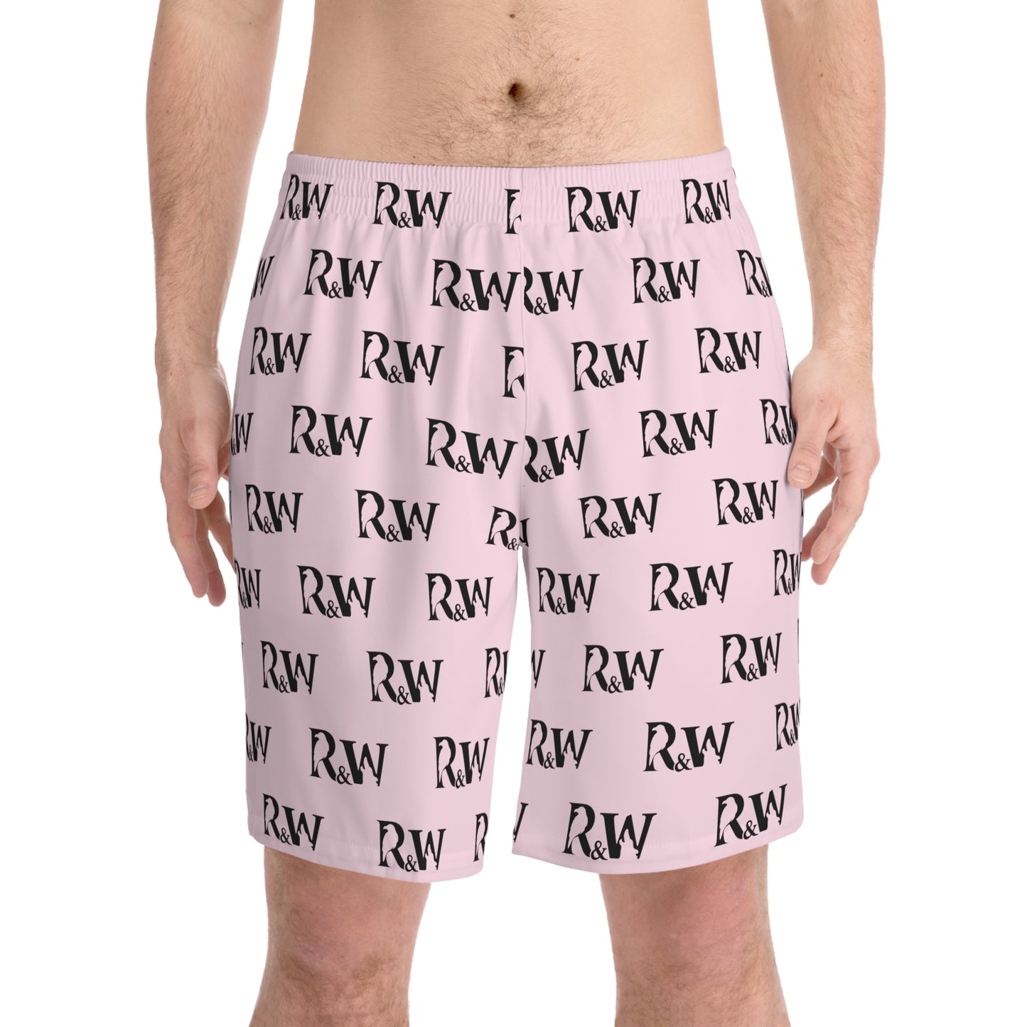 Men's Elastic Beach Shorts (Performance Pink)