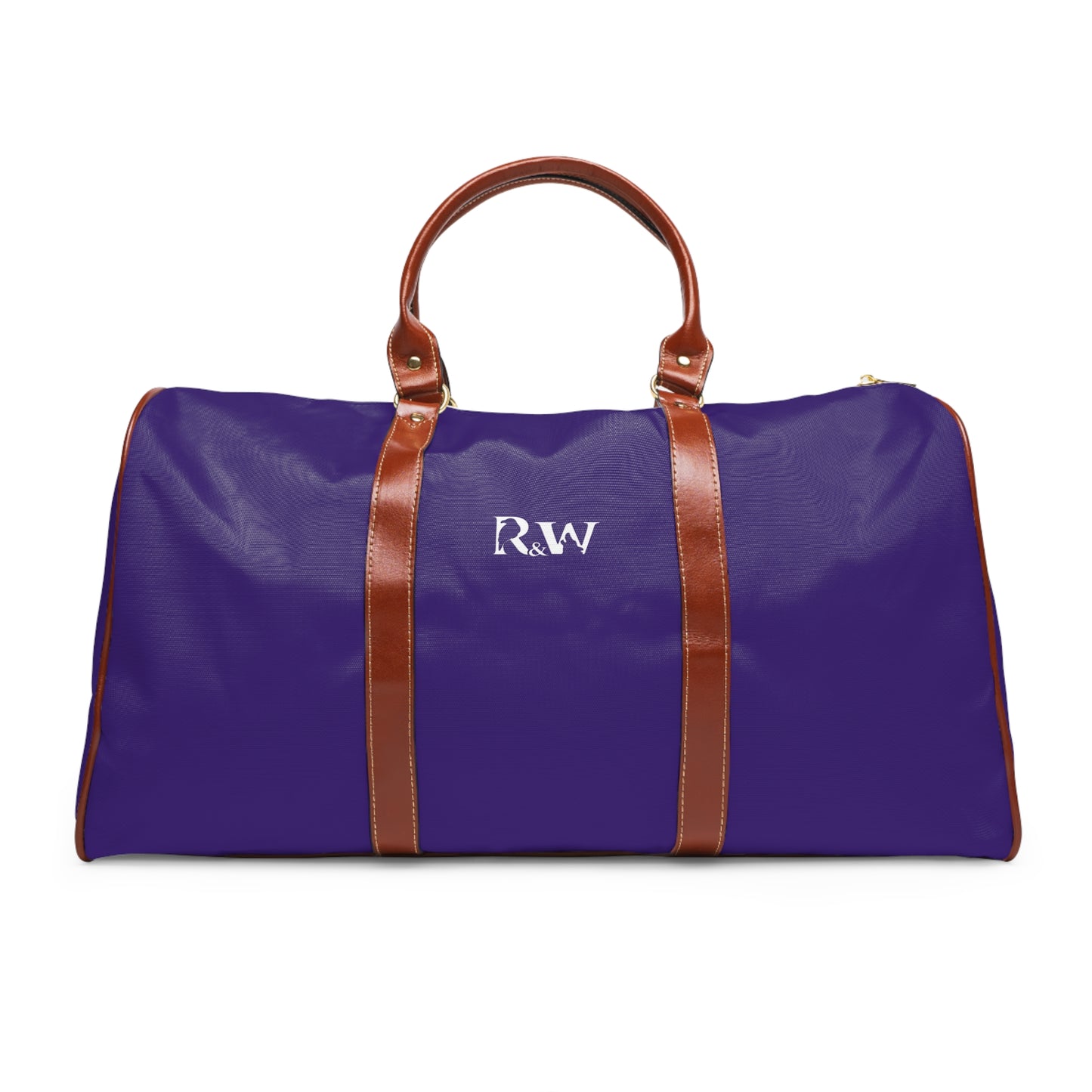 Monogram Waterproof Travel Duffle Bag – Raven with Brown Trim