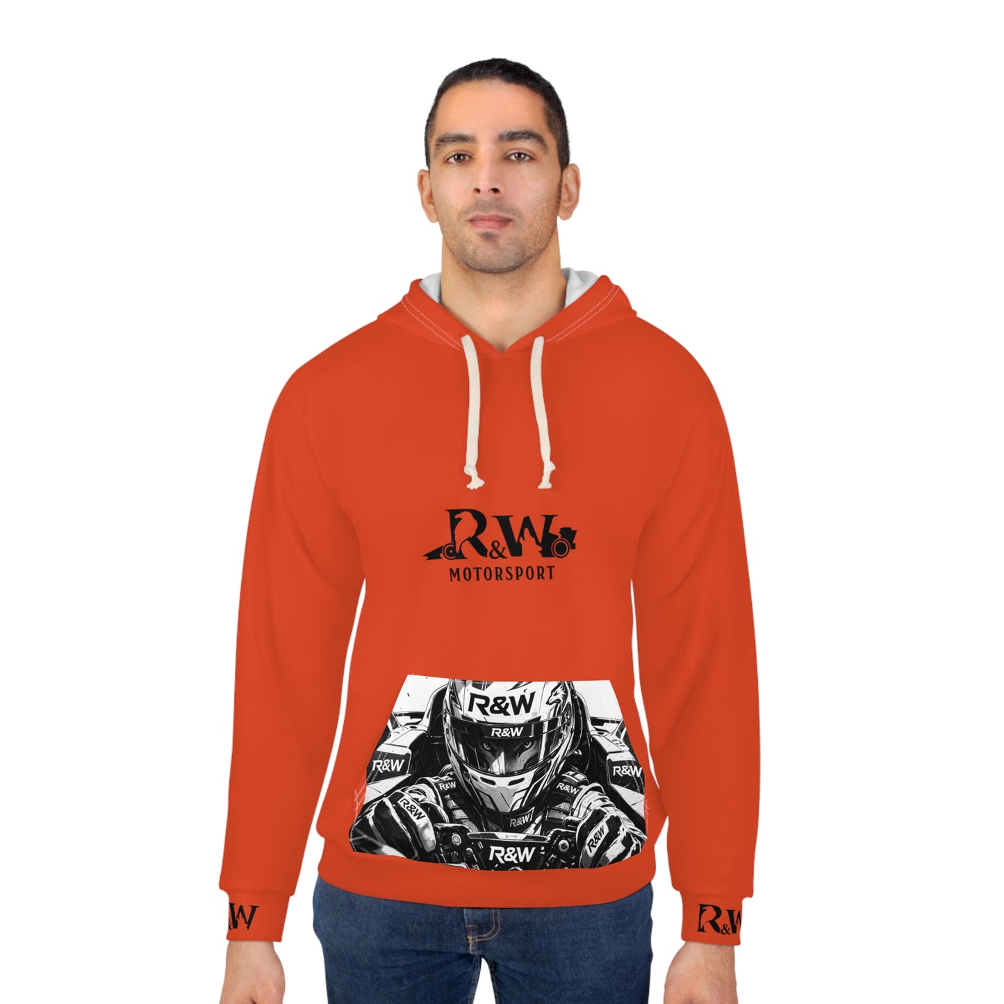 R&W Motorsport Hoodie — R&W 'Vision of the Raven, Power of the Wolf' Racing Pullover (Rojo Rugiente I)