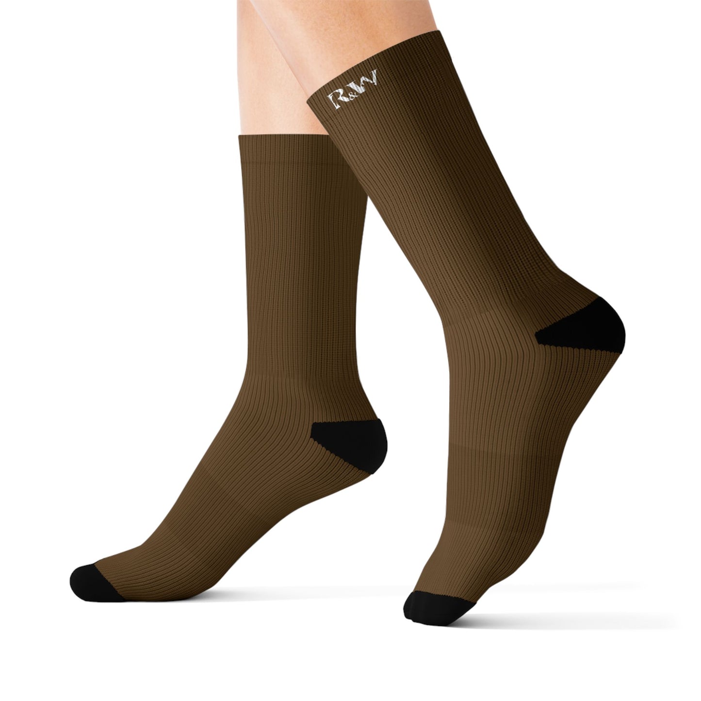 R&W Athletics Small Logo Socks - Maduro Marrón