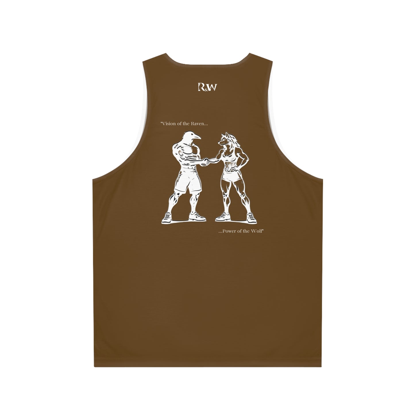 R&W Athletics "Origin Story" Comic-Style Fitness Tank Top — Maduro Marrón