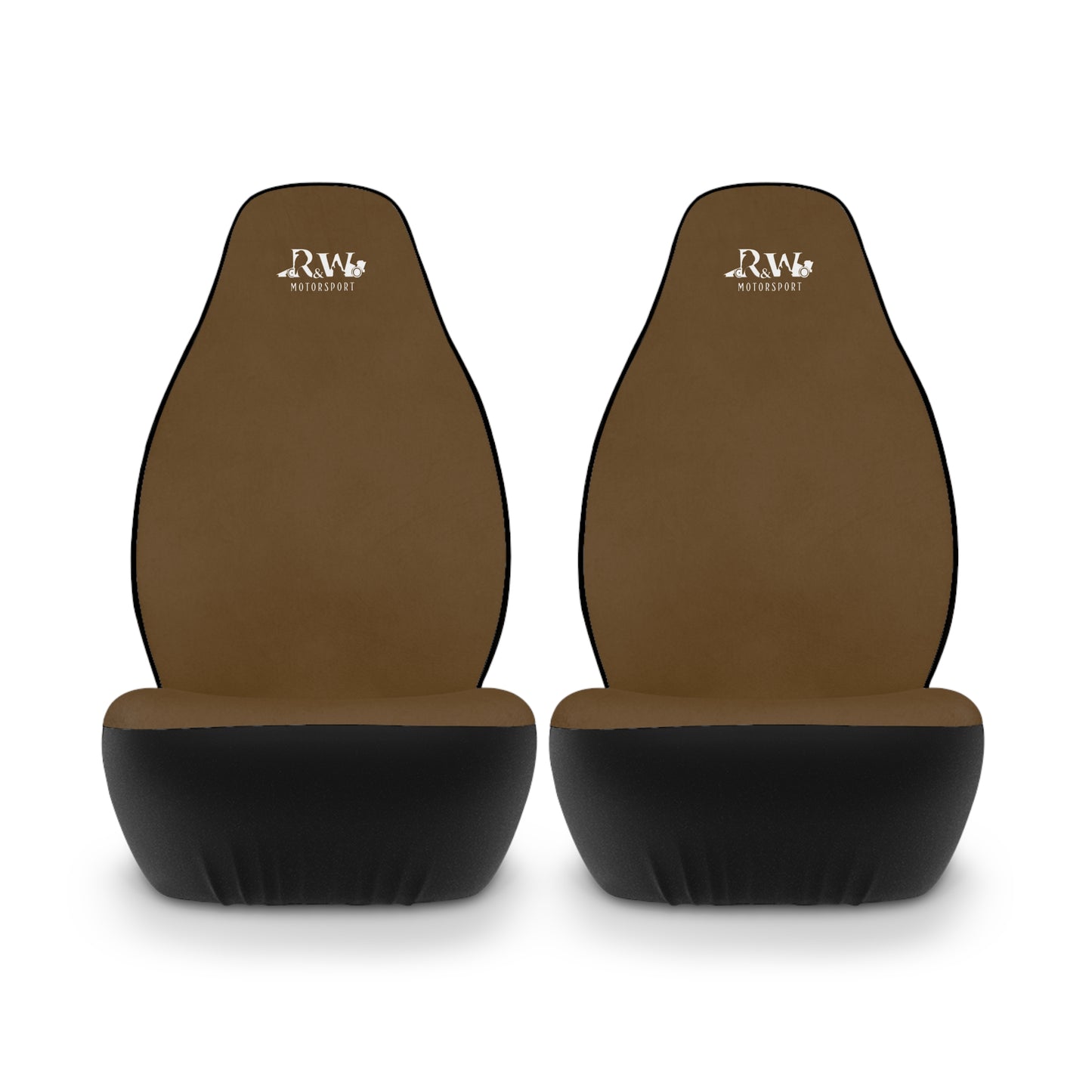 R&W Motorsport Car Seat Covers — Universal Front Seat Protectors - Maduro Marrón