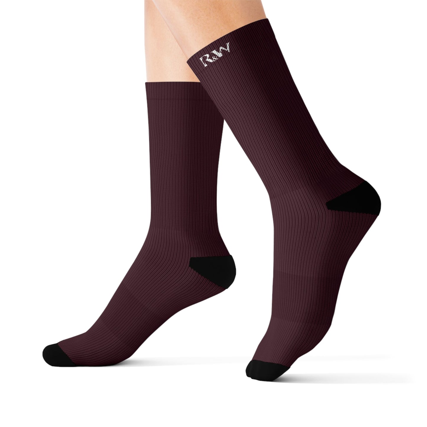 R&W Athletics Small Logo Socks - Vino Viejo