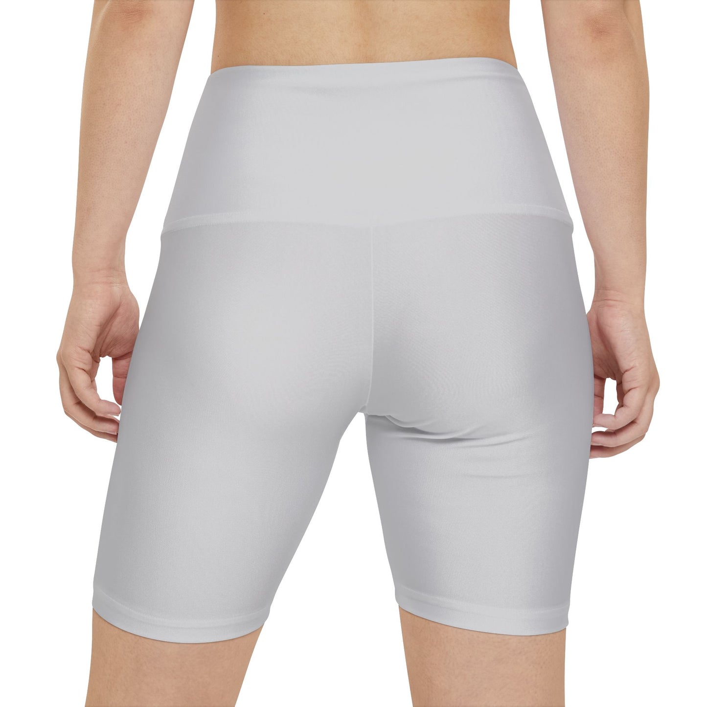 Women's Wolf Grey High-Waist Workout Shorts — Minimal Fitness Biker Shorts