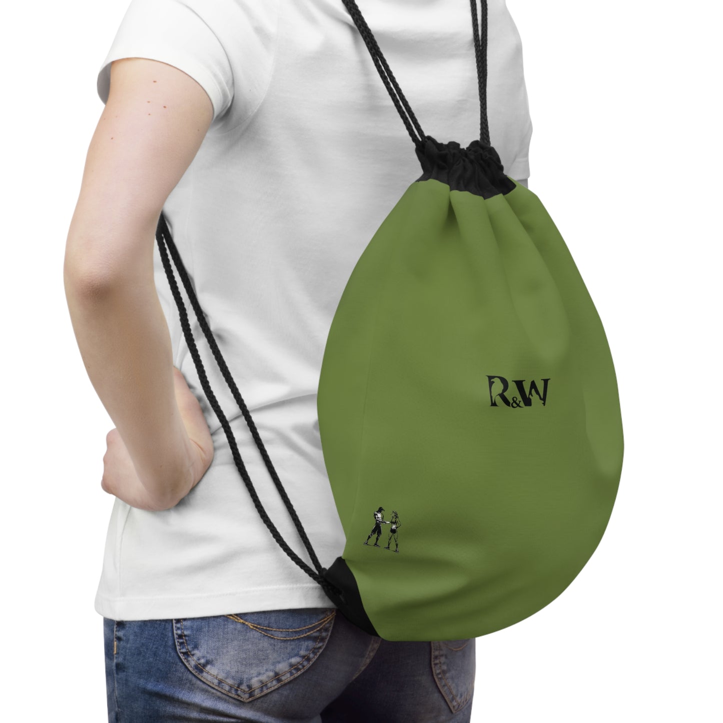 Monogram Drawstring Bag — Minimalist Tomillo Tranquilo Gym Sack