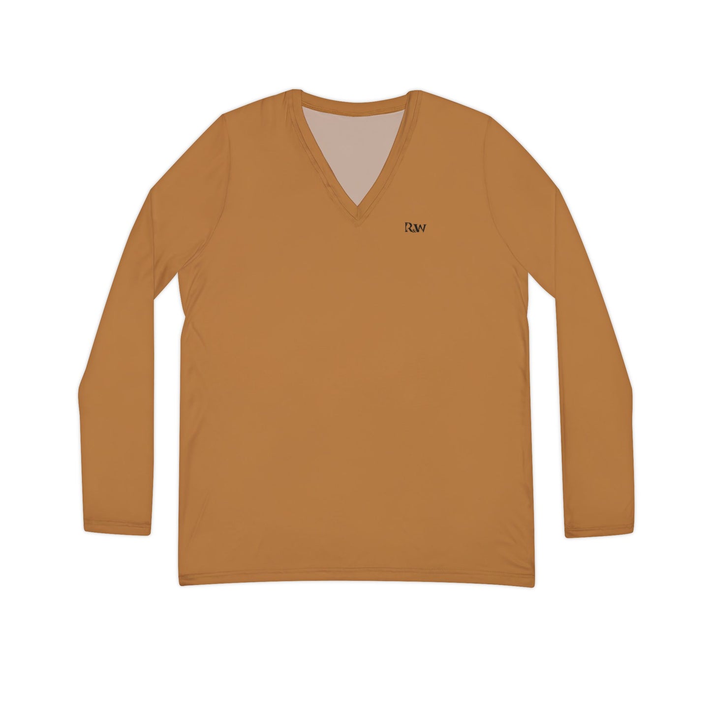 R&W Women's Minimalist V-Neck Long Sleeve Shirt - Cuero Cómodo