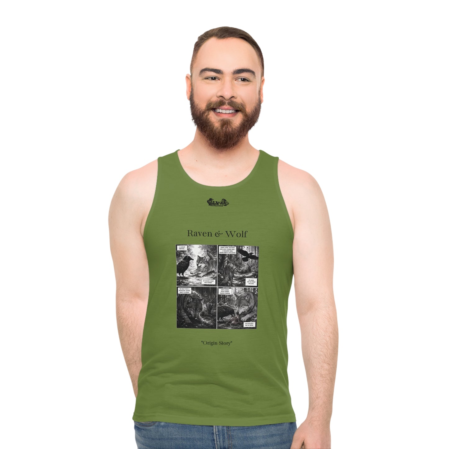 R&W Athletics "Origin Story" Comic-Style Fitness Tank Top — Tomillo Tranquilo