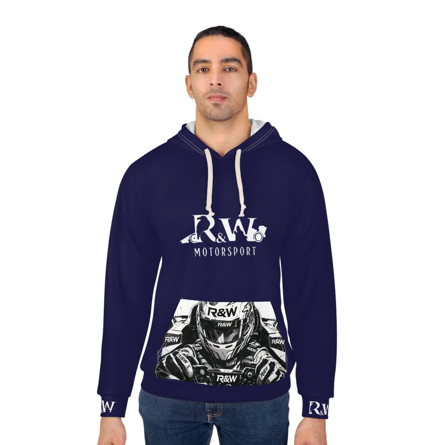 R&W Motorsport Hoodie — R&W 'Vision of the Raven, Power of the Wolf' Racing Pullover (Noble Navy)