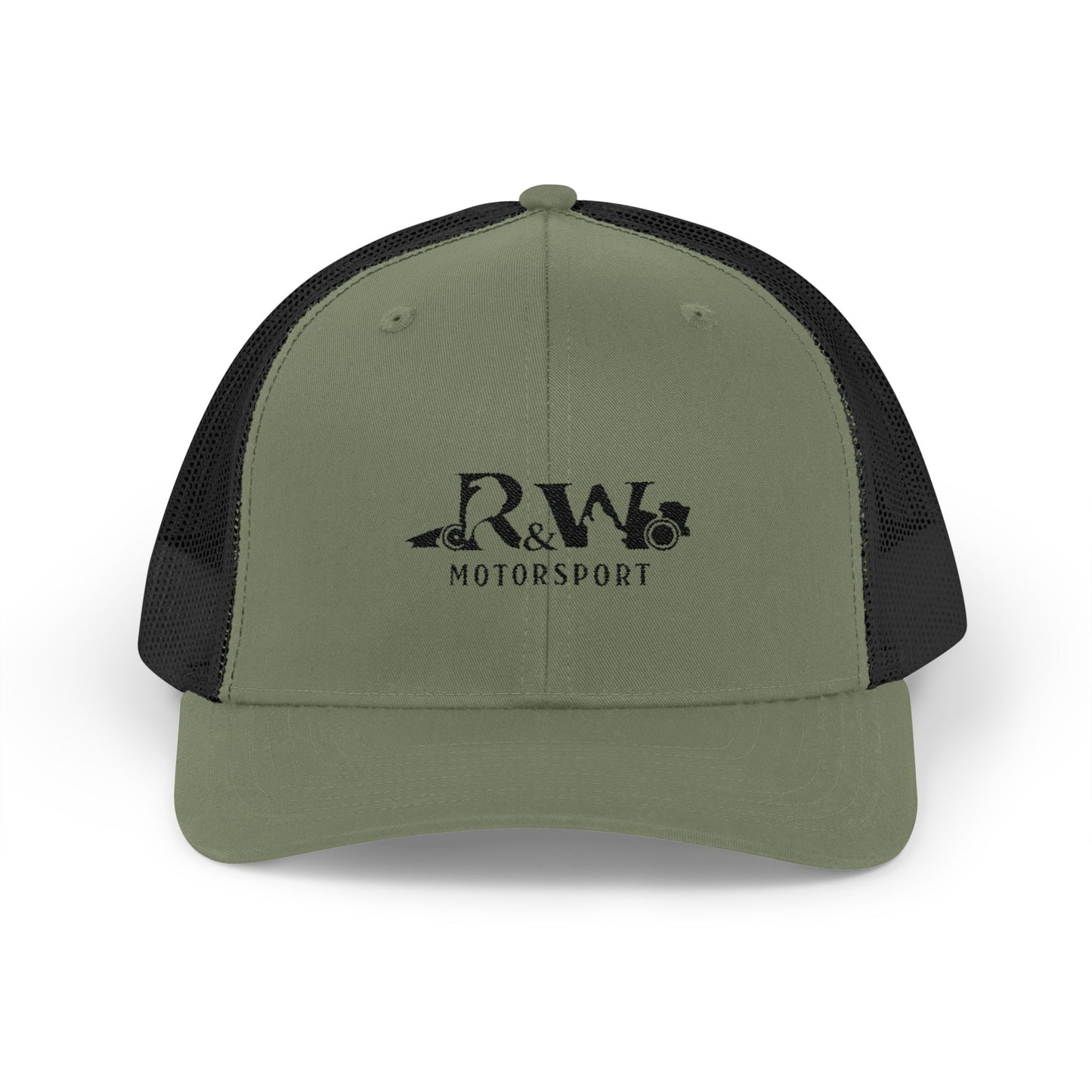 R&W Motorsport Embroidered Mesh Trucker Cap — Vintage Snapback Mesh Hat