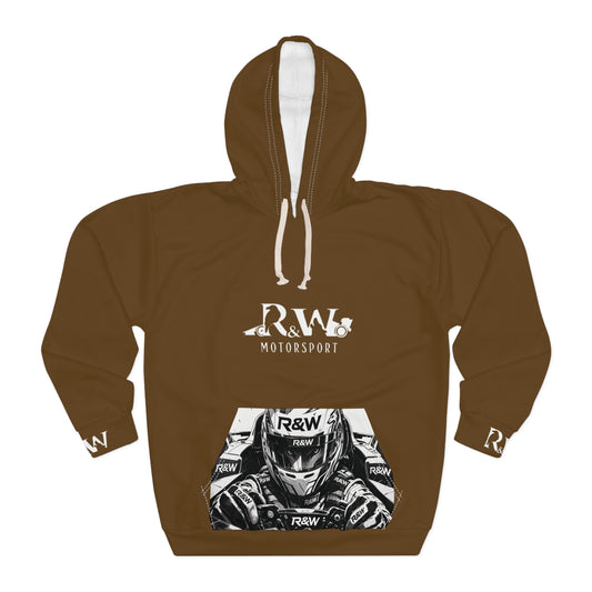 R&W Motorsport Hoodie — R&W 'Vision of the Raven, Power of the Wolf' Racing Pullover (Maduro Marrón)