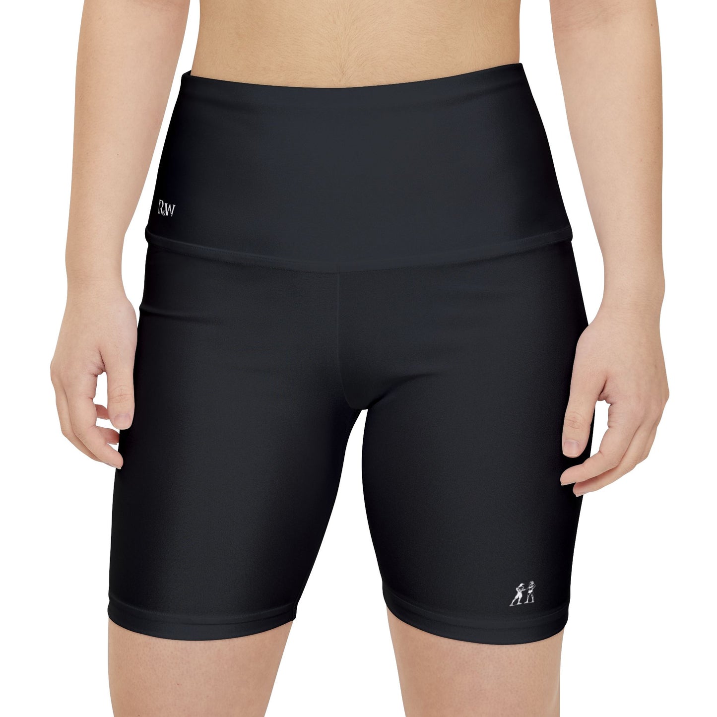 Women's Tarmac Black High-Waist Workout Shorts — Minimal Fitness Biker Shorts