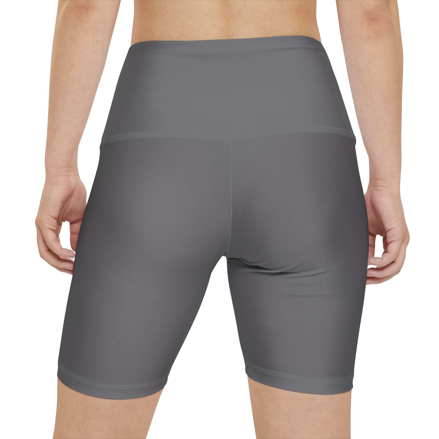 Women's Asphalt Grey High-Waist Workout Shorts — Minimal Fitness Biker Shorts