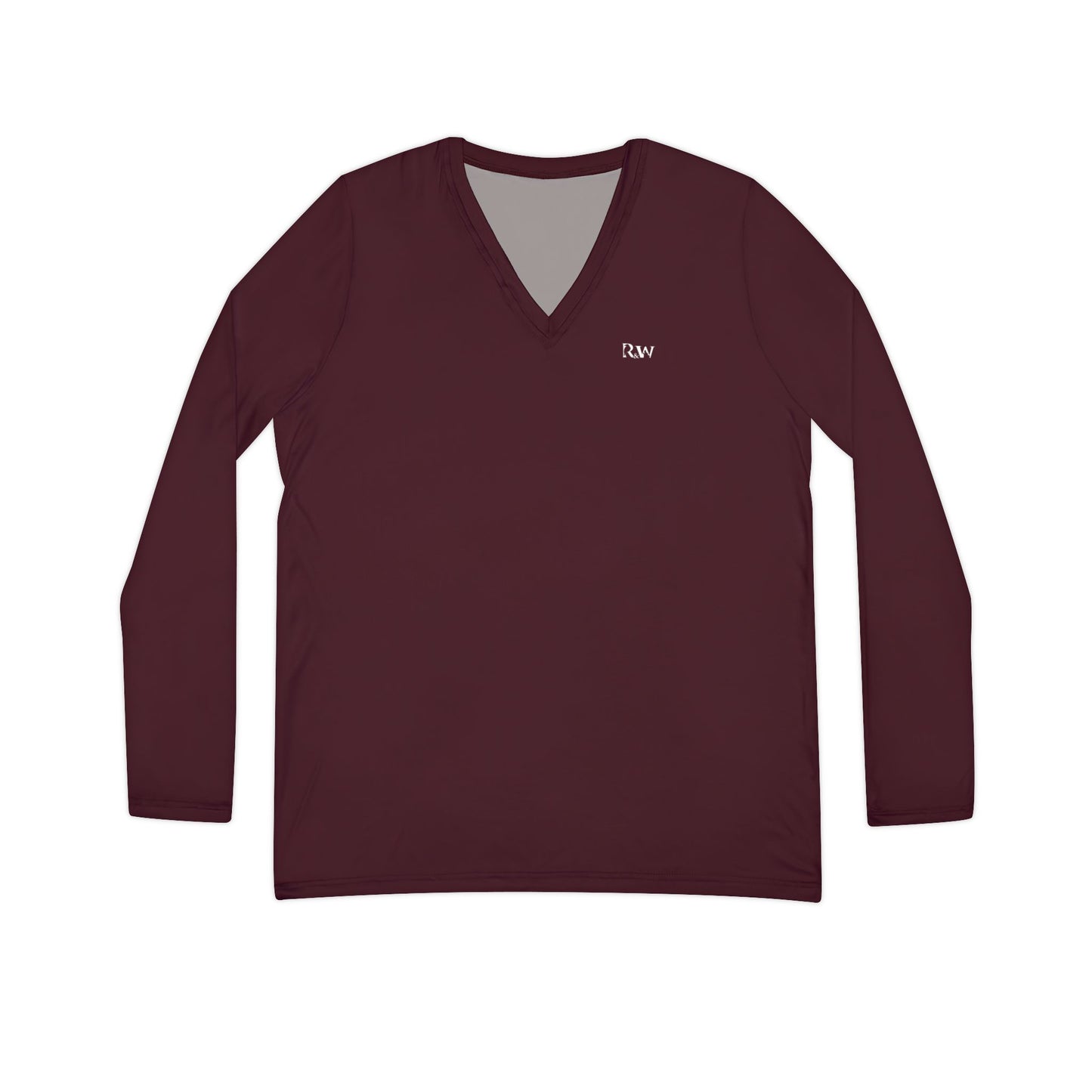 R&W Women's Minimalist V-Neck Long Sleeve Shirt - Vino Viejo