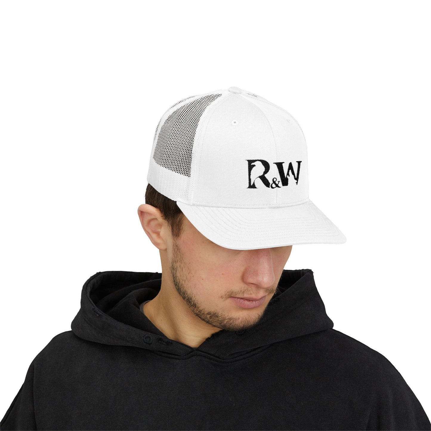 R&W Athletics Embroidered Mesh Trucker Cap — Vintage Snapback Mesh Hat