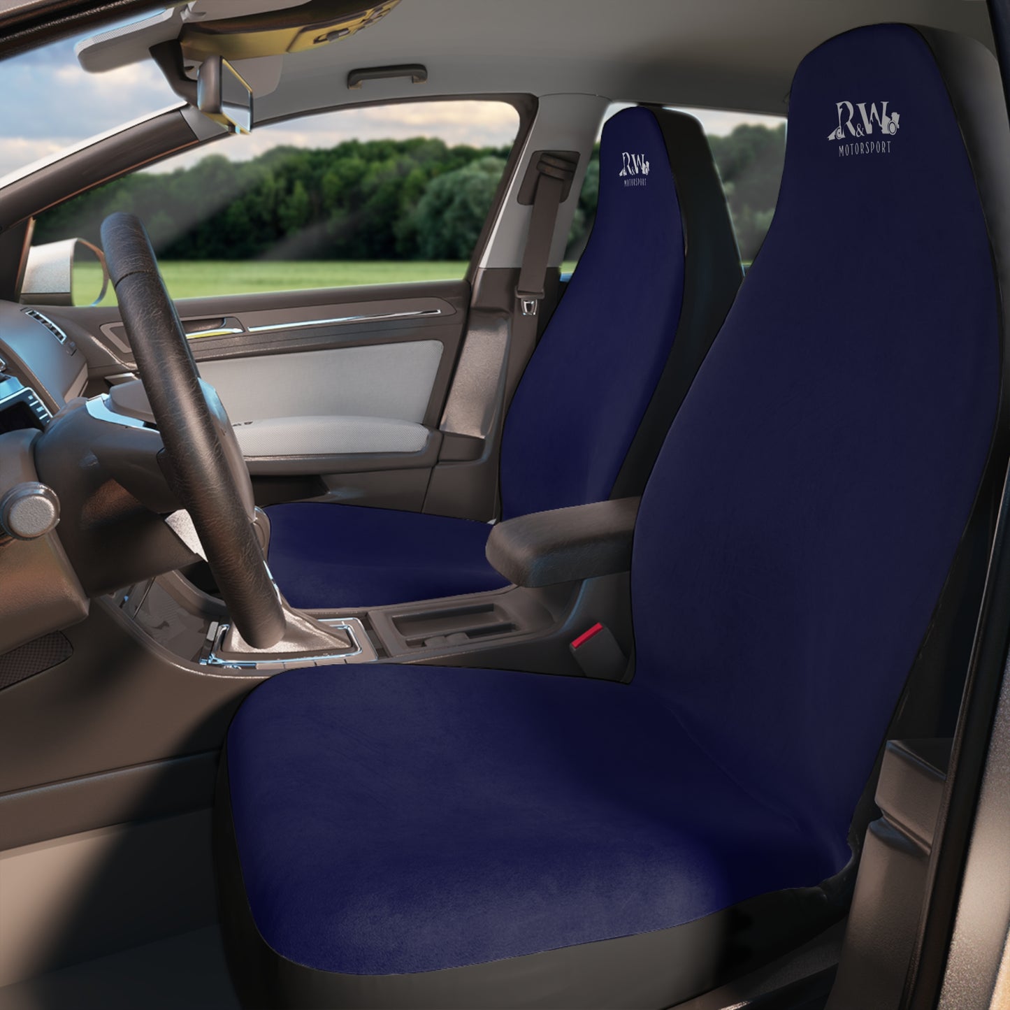 R&W Motorsport Car Seat Covers — Universal Front Seat Protectors Noble Navy